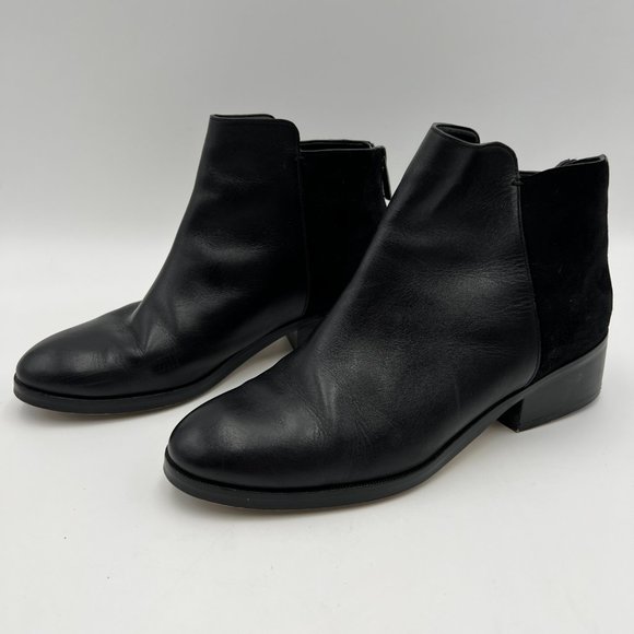 Cole Haan Elion Grand O's Black Leather and Suede Ankle Booties Size 7 - Picture 4 of 10